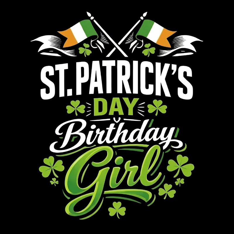 St. Patricks Day Geburtstagsmädchen Clover Irish March