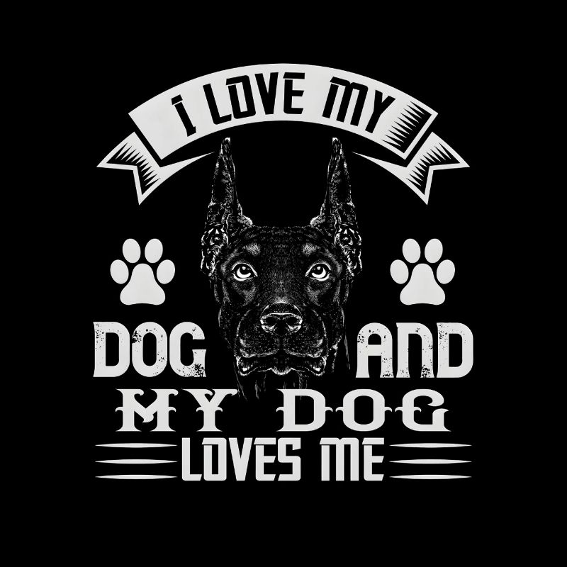 Le doberman adore dire design graphique