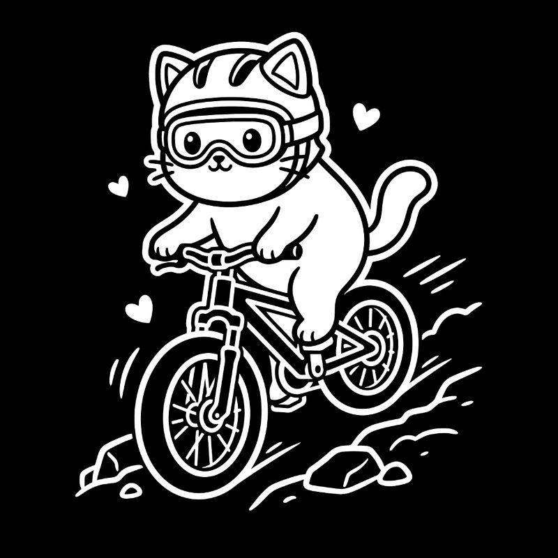 Cyclisme du chat de Kawaii