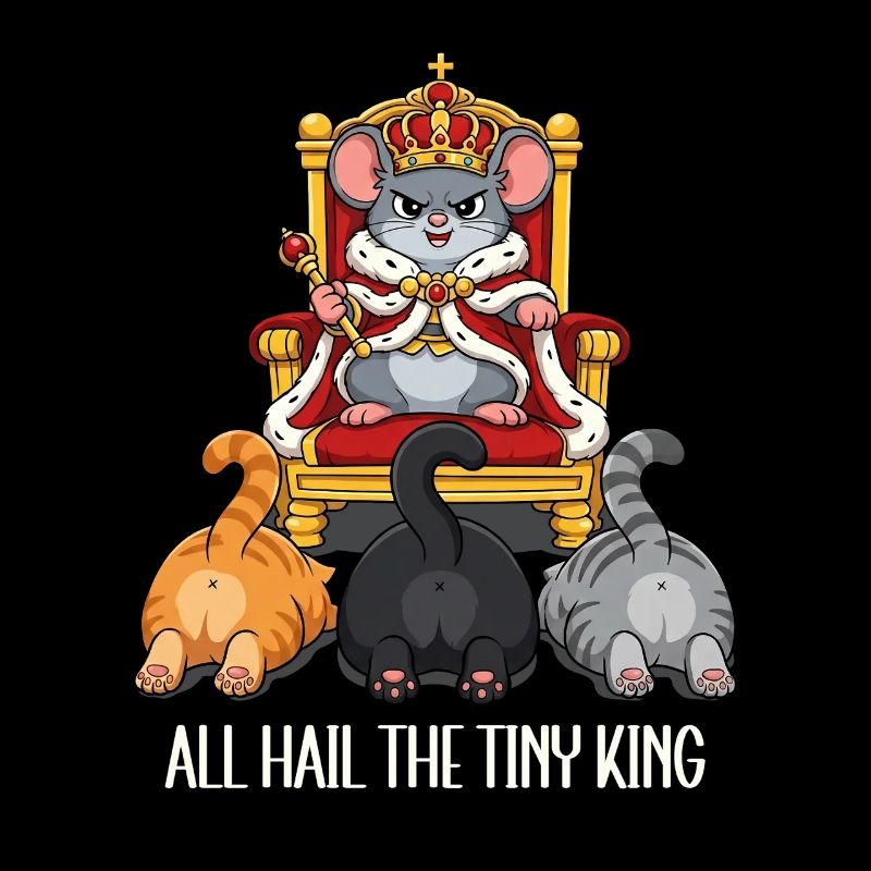 Tiny Mouse King Cats Cartoon