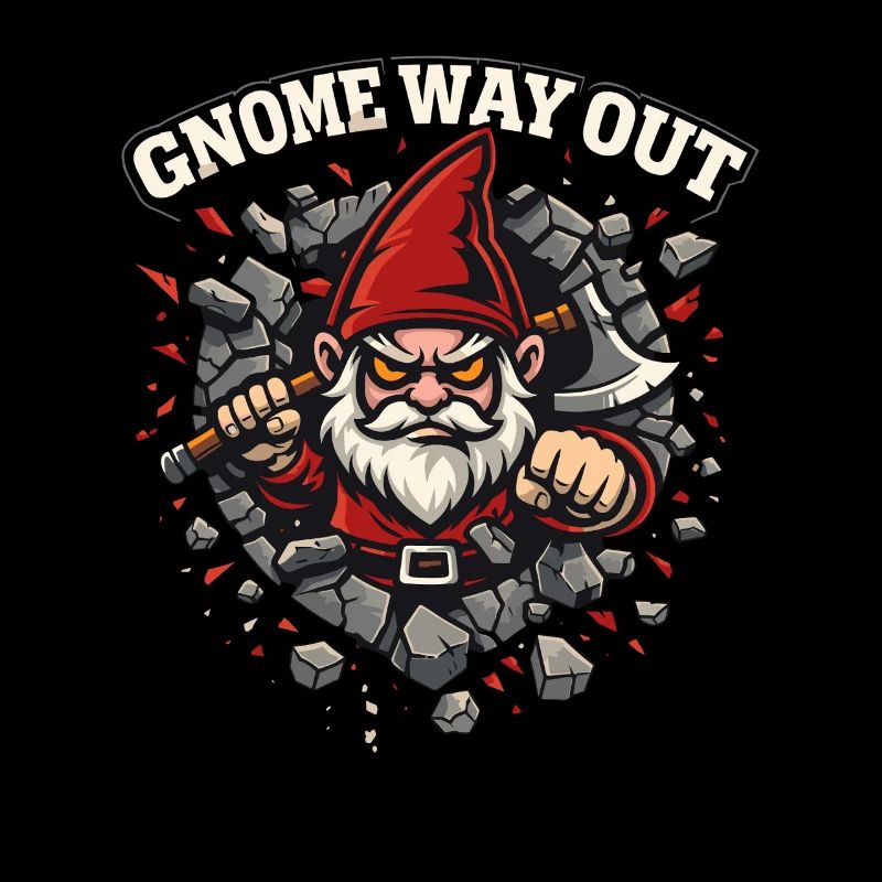 Evil Gnome, Dark Gnome, Goth Gnome, Funny Gnome