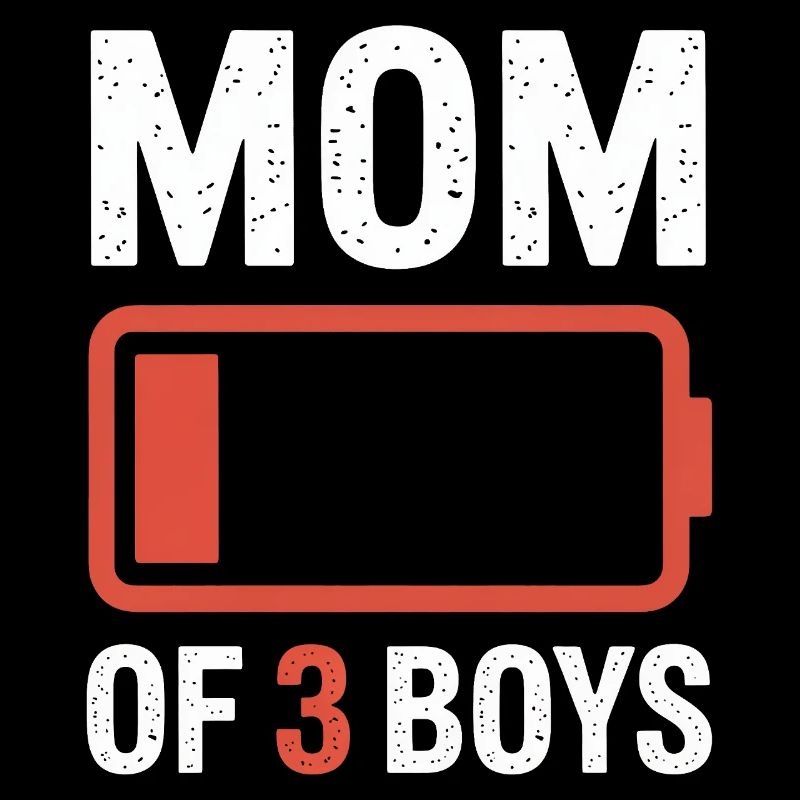 Batterie-Grafik von Mutter von 3 Jungen