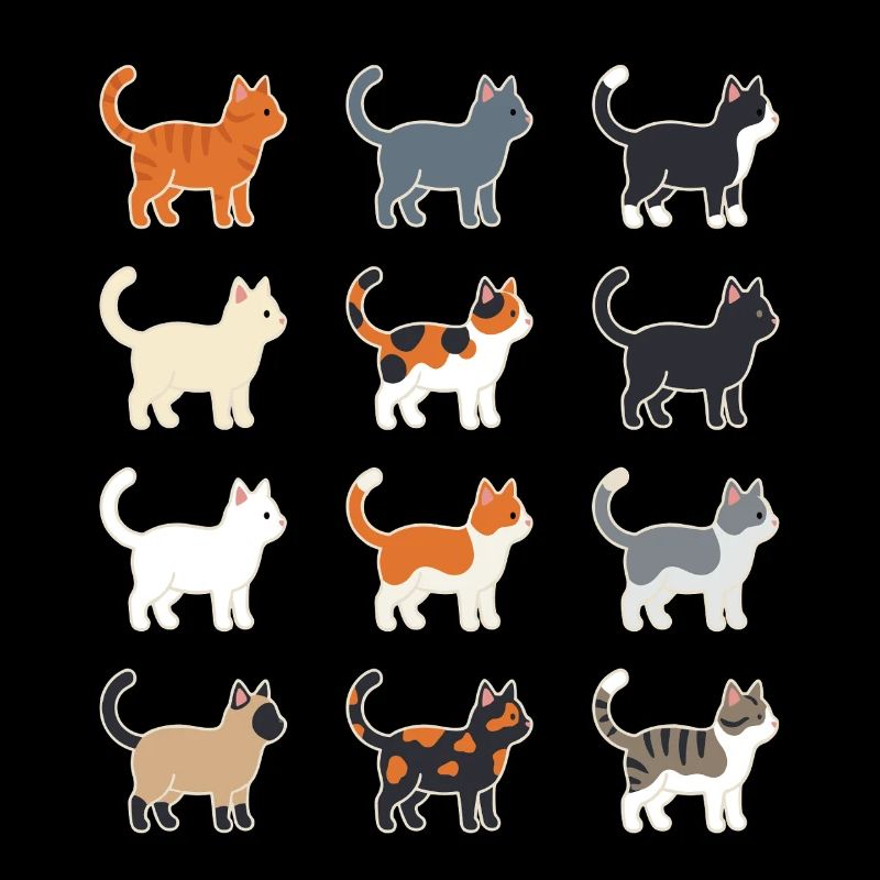 Cats Illustration Grid
