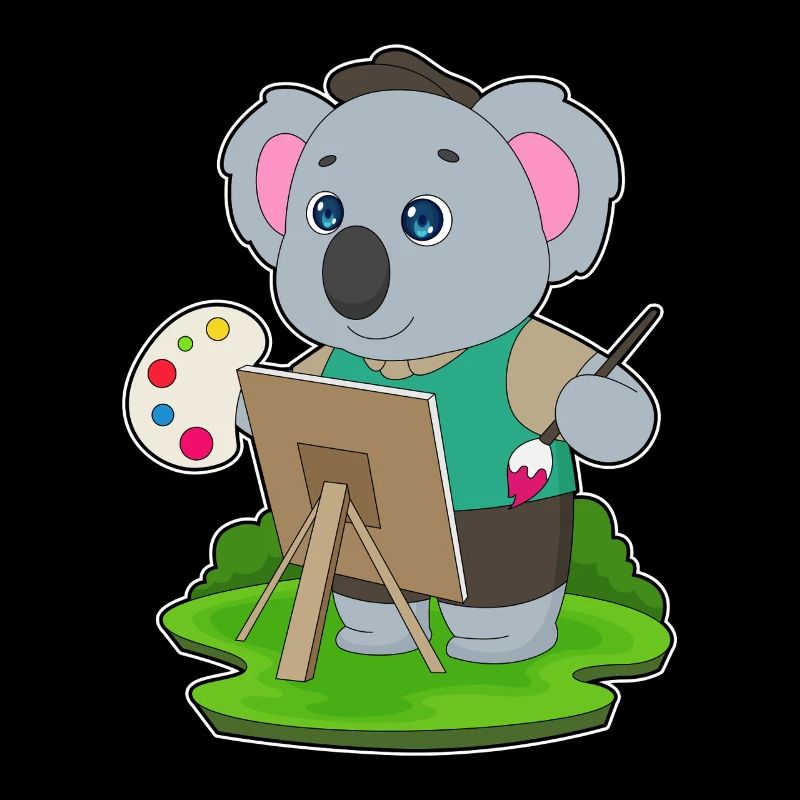 Koala Painter Brush Painting