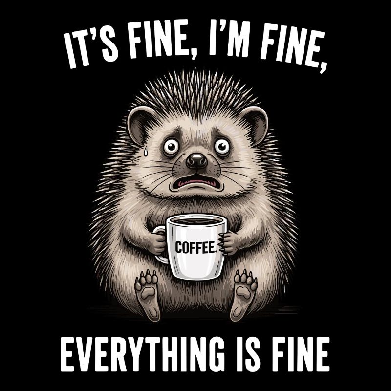 Its Fine Im Fine Kaffee Igel Humor
