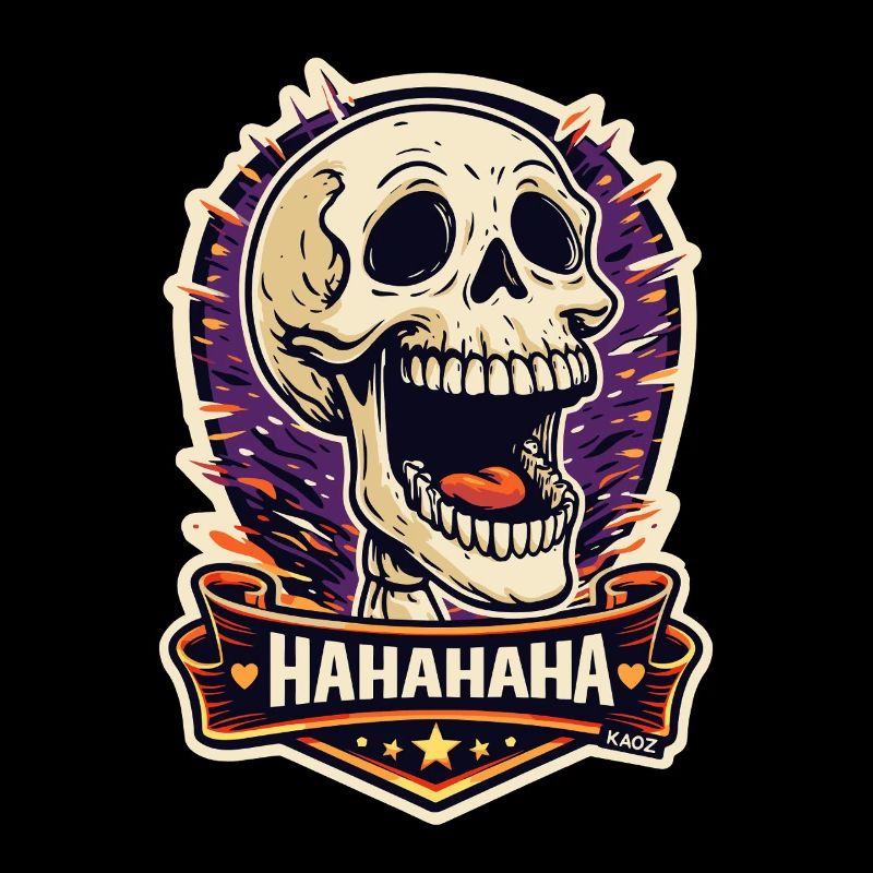 Laughing Skull Burst Sticker