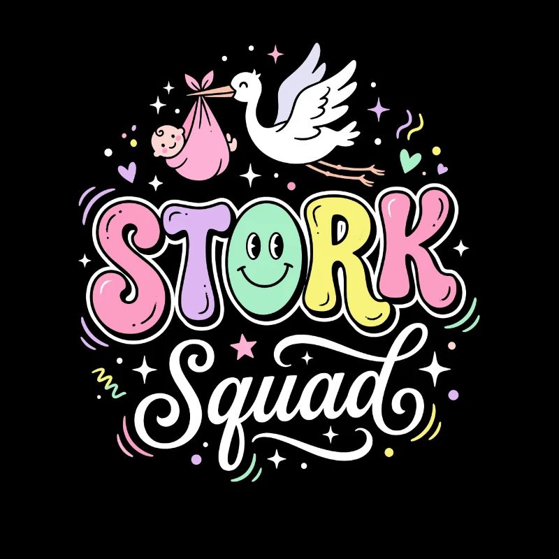 Accouchement de bébé pastel de la Squad Stork