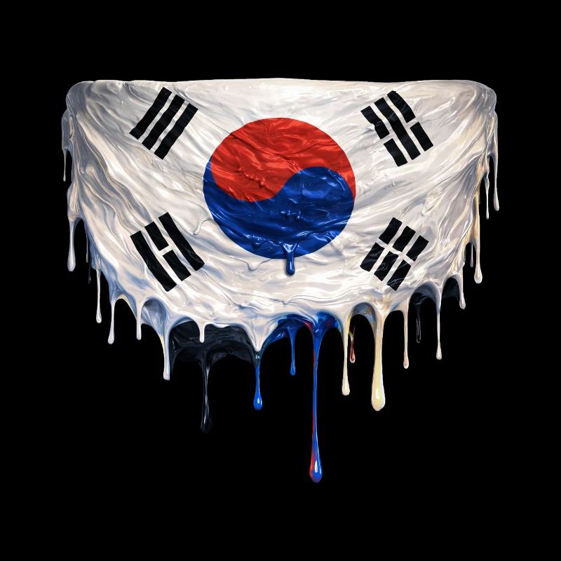 Drapeau coréen dégoulinant