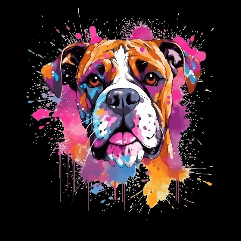 Portrait éclaboussé du chien boxer