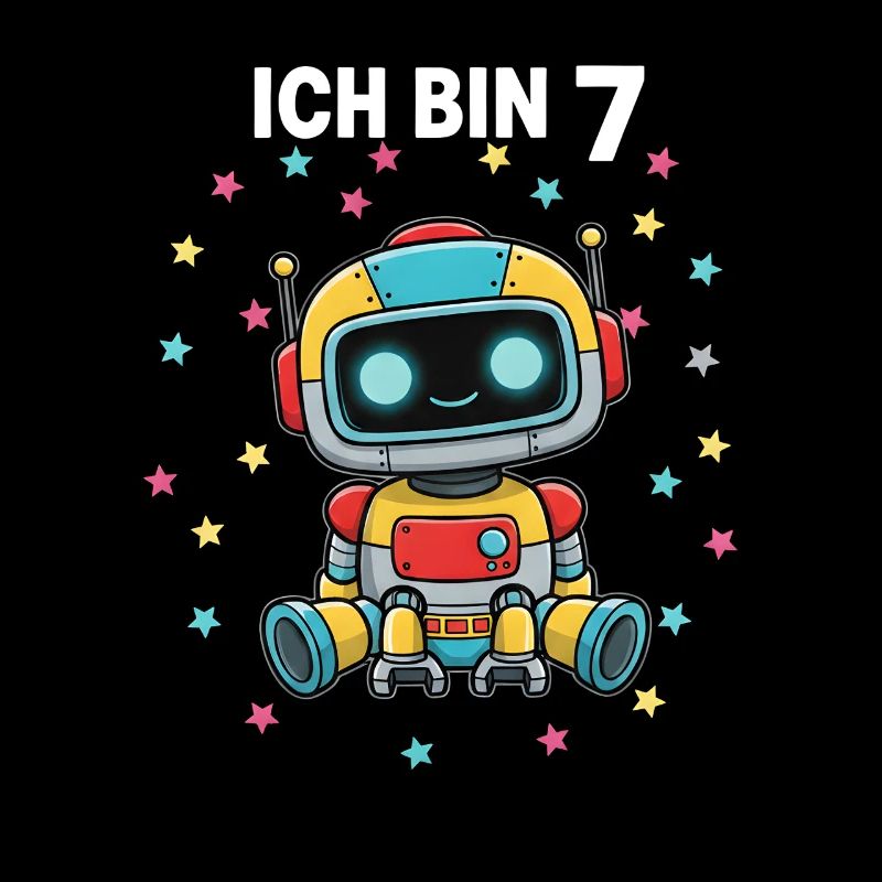 Ich bin 7 - Süßes Roboter zum 7. Geburtstag