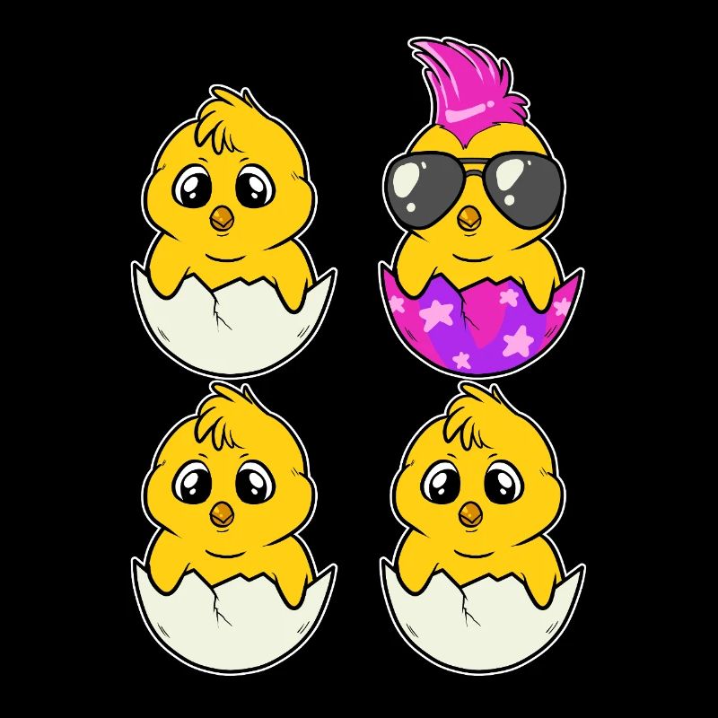 Cool Punk Chick Be Different Funny Easter Motif