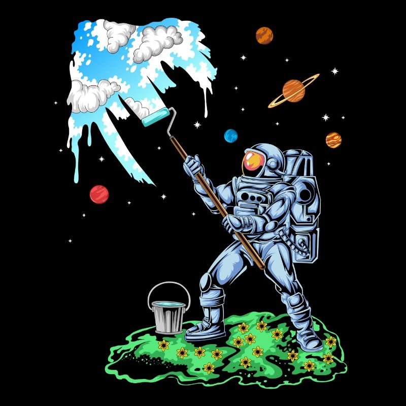 Astronaute peignant la chemise spatiale