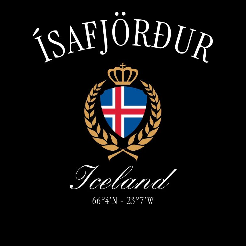 Ísafjörður Island Wappen Krone – Reise Souvenir