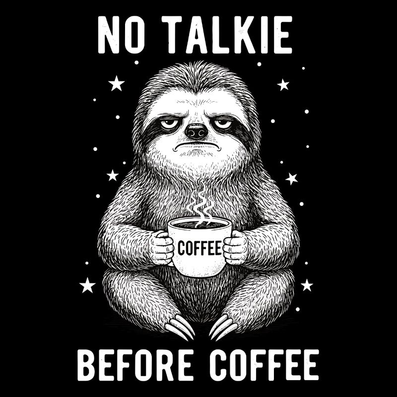Pas de conversation devant le paresseux amateur de café