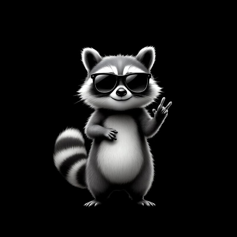 Waschbär mit Sonnenbrille