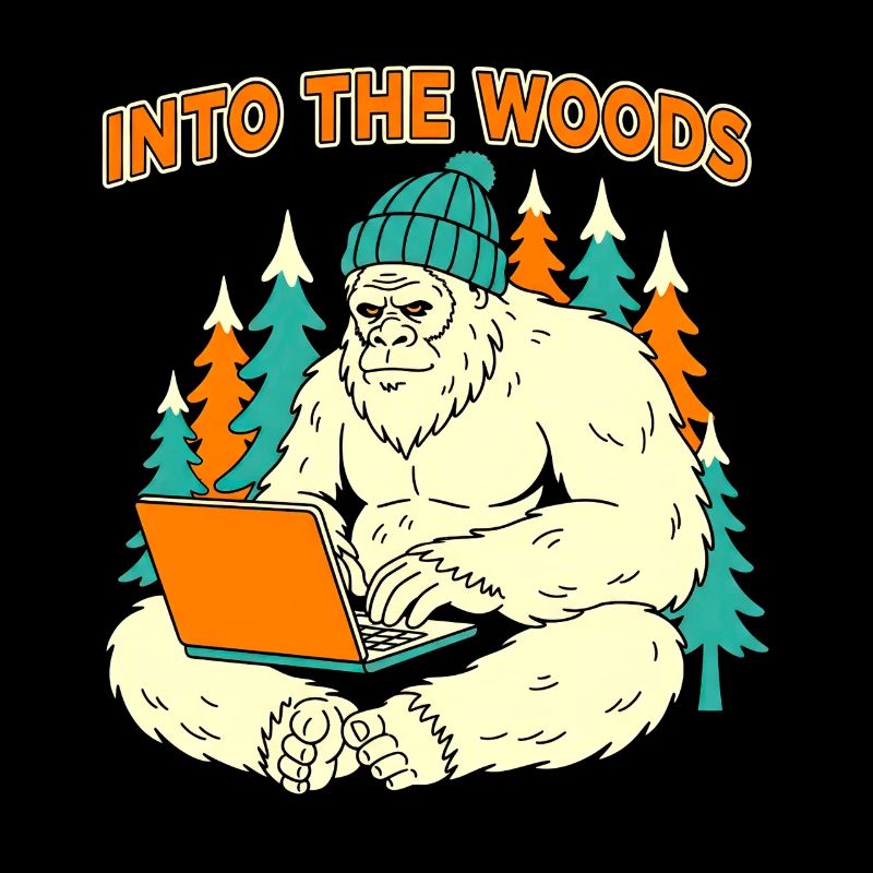 Sasquatch Laptop in the Woods
