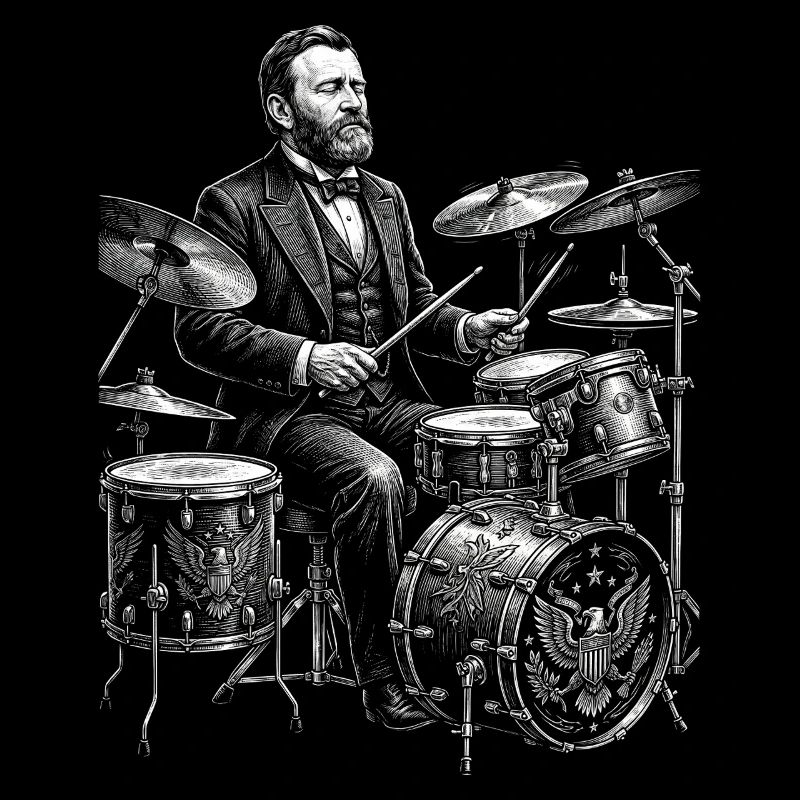Ulysses S. Grant spielt Schlagzeug