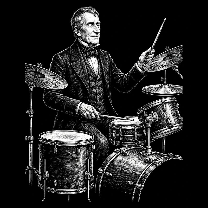 William Henry Harrison spielt Schlagzeug