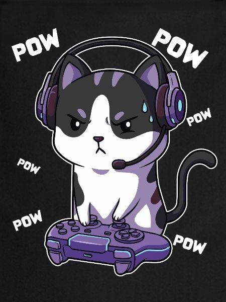 Cat gamer with headset