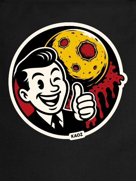 Autocollant Cosmic Retro Moon Smile