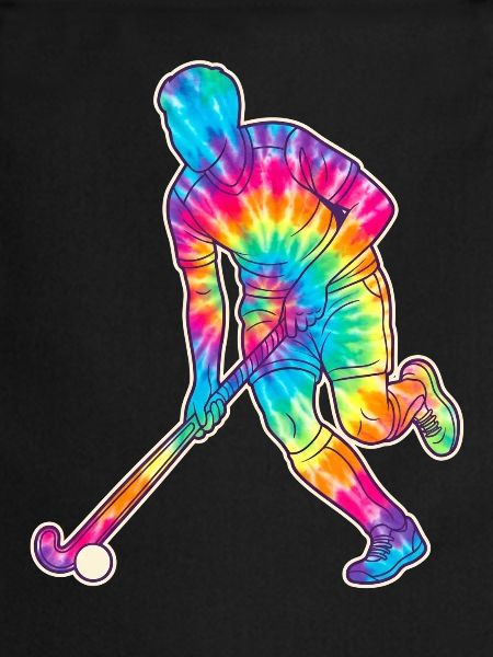 Tie-Dye Hockey Player Silhouette