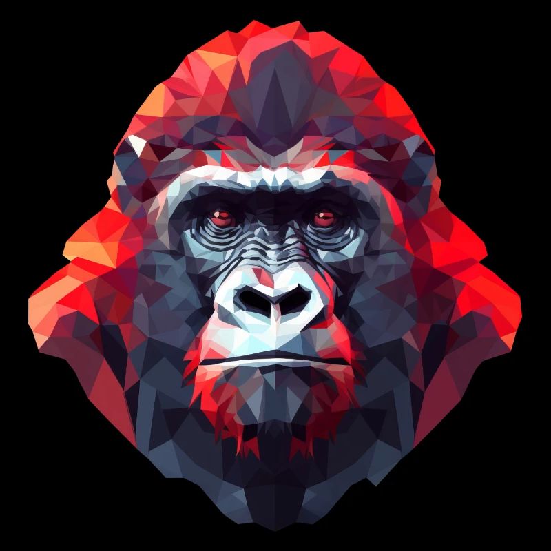 Portrait de gorille polygonal - Art moderne