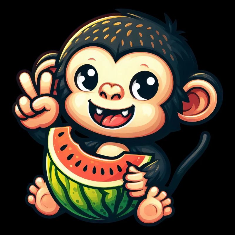 Chimpanzé à la pastèque et melon miel