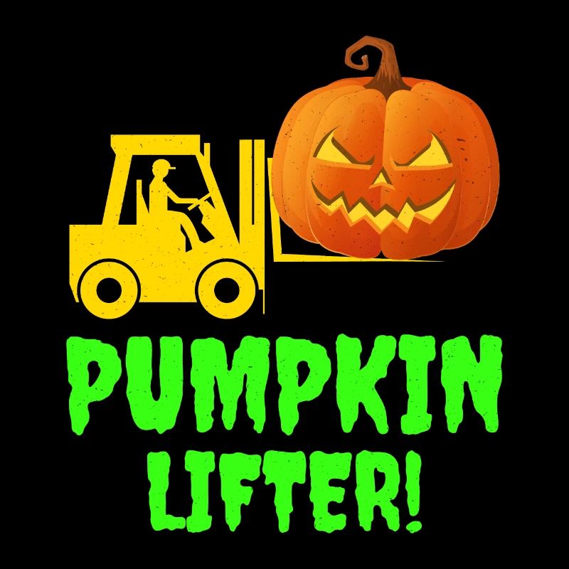 Halloween Forklift Operator Pumpkin Lifter