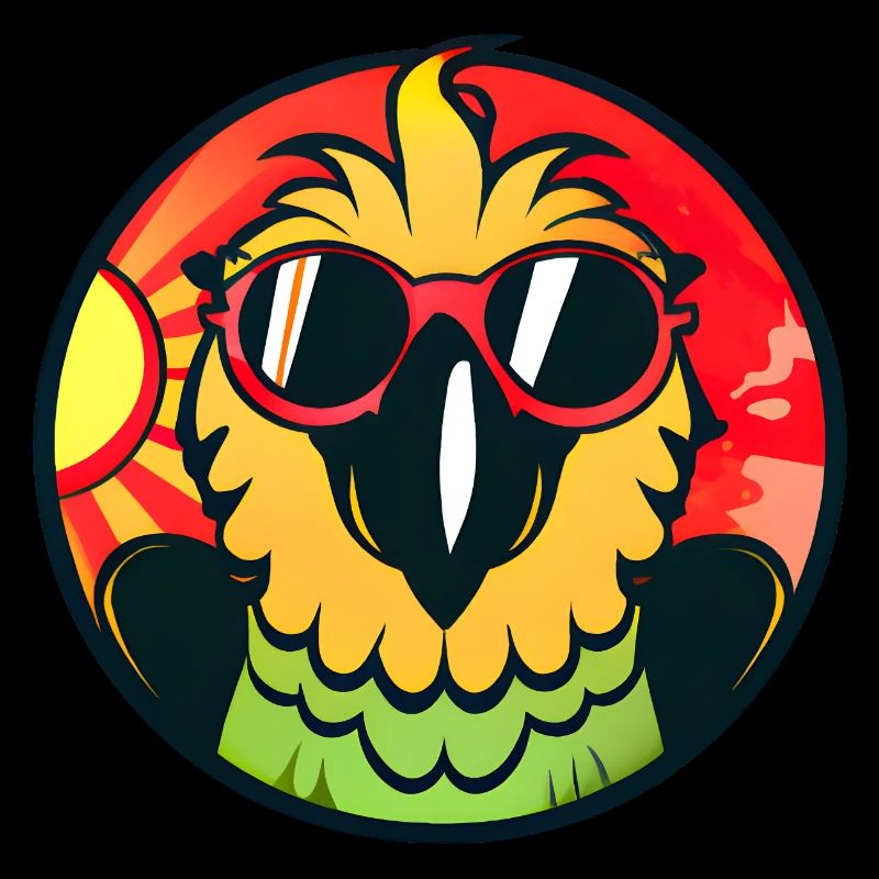 Cool parrot at sunset