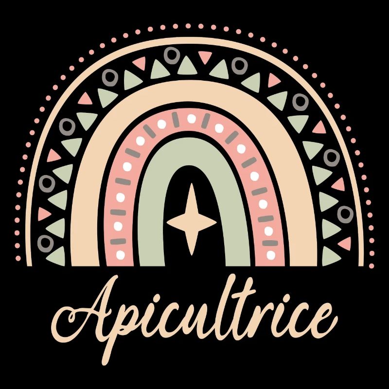 Cadeau Apicultrice. Boho Rainbow apicultrice.
