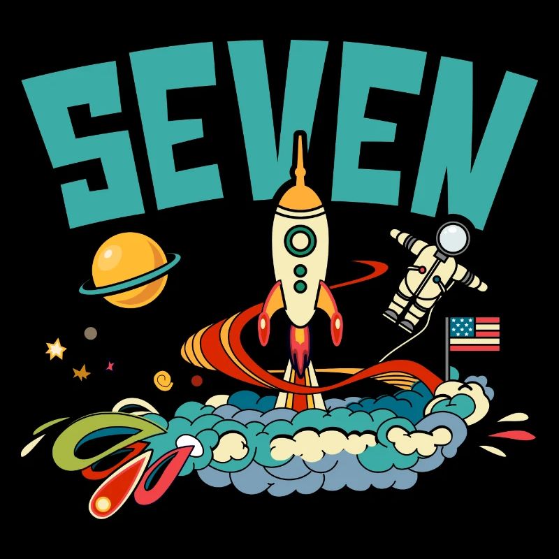 7th Birthday Celebration Outerspace Happy Bday