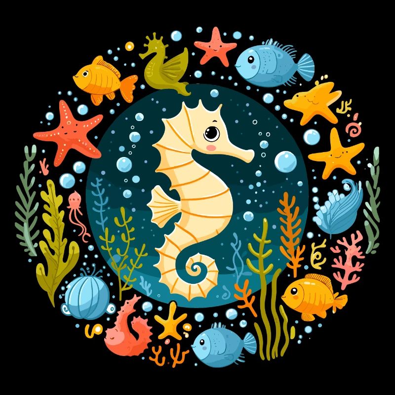 Hippocampe, étoile de mer, vacances, poisson, plongée