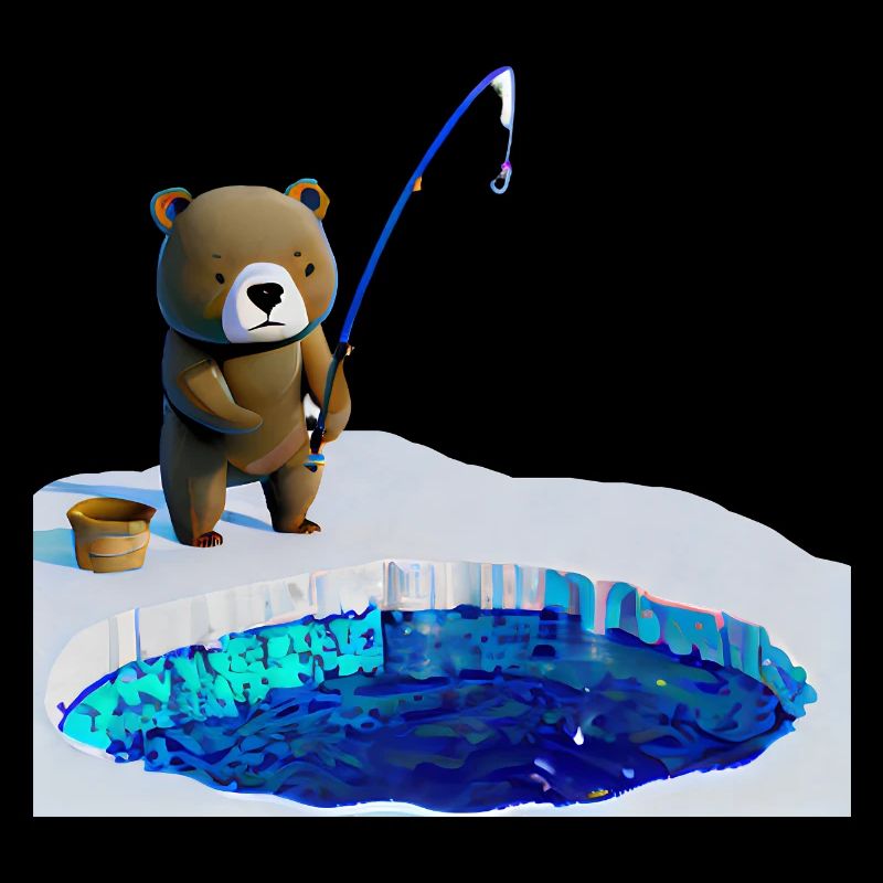 Pêche sur glace à l’ours pêcheur