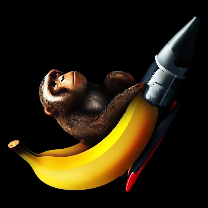Rakete Banane Affe Astronaut