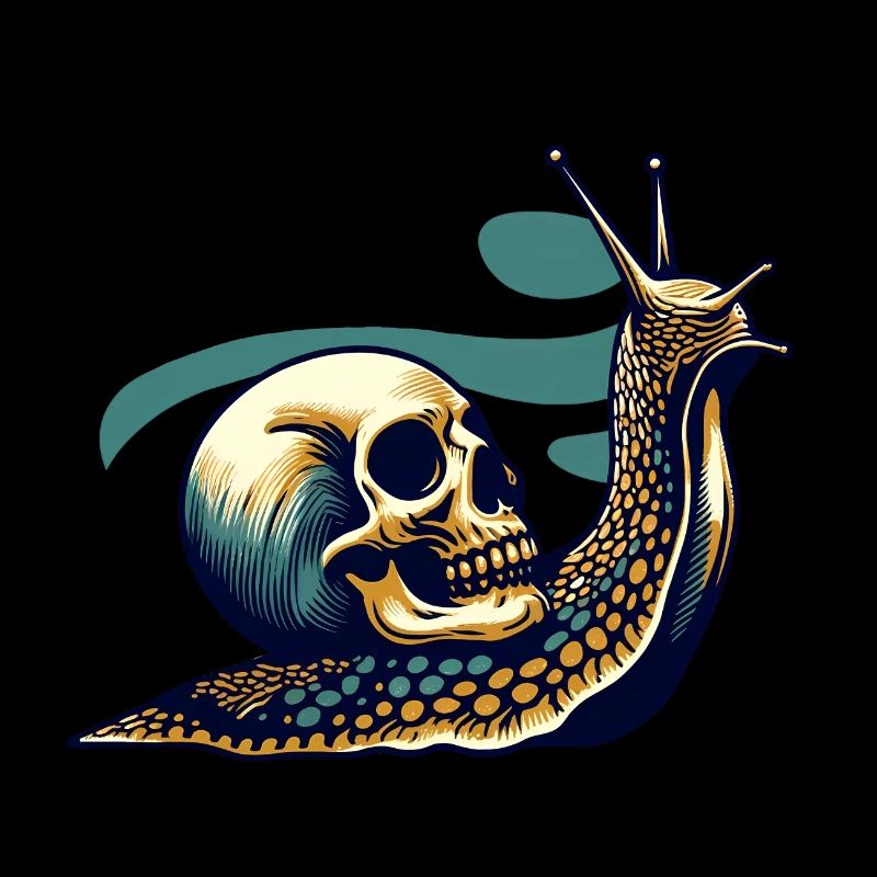 Snail and skull