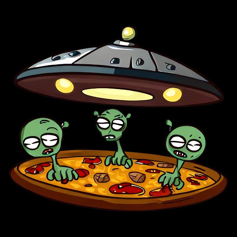 Pizza UFO avec Alien Crew