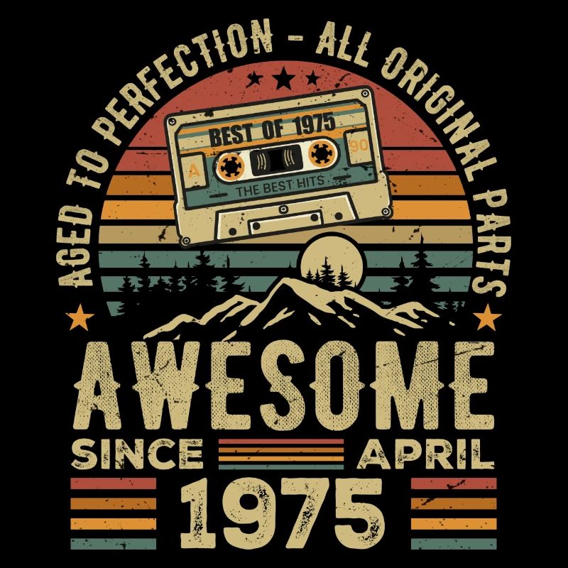 April 1975 Vintage-Geburtstags-Retro-Geschenk