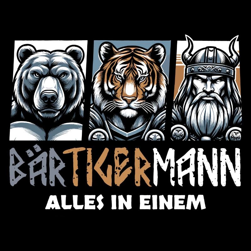 Bärtigermann Bär Tiger Mann Geschenk Bart
