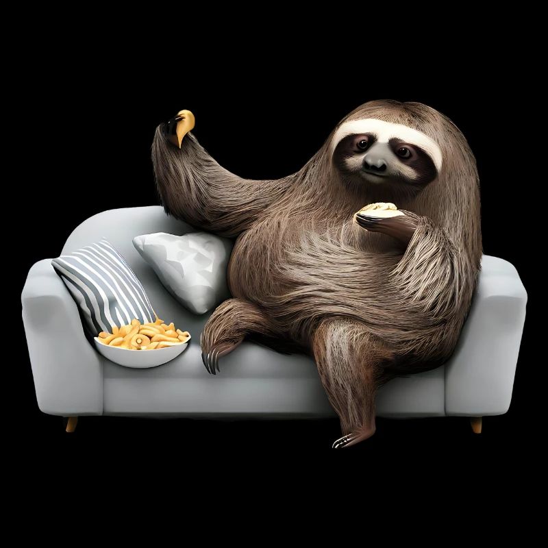 Snack time with the cozy sloth