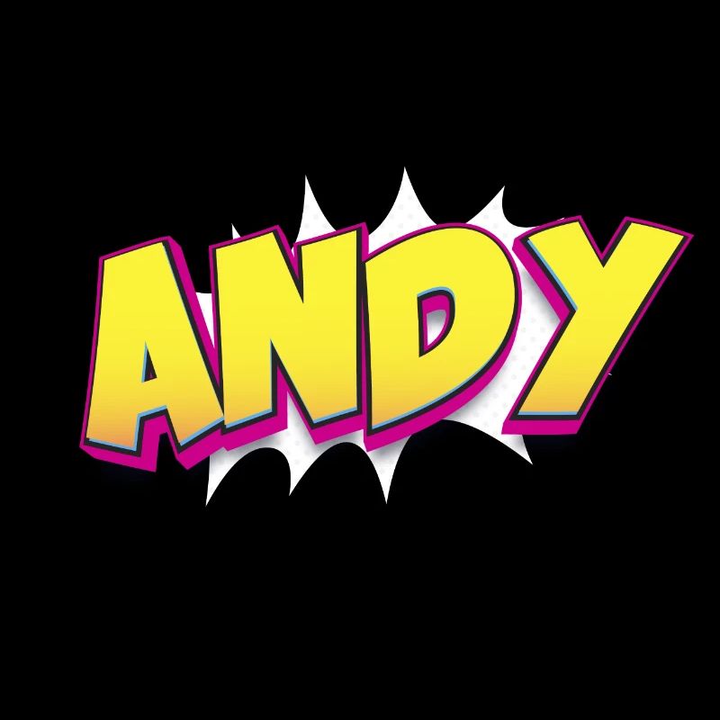 Andy Benutzerdefinierter Name Comic-Stil Pop-Art, Andy