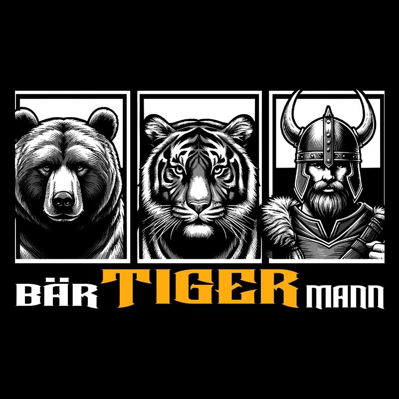 Bärtigermann Bär Tiger Mann Geschenk Bart
