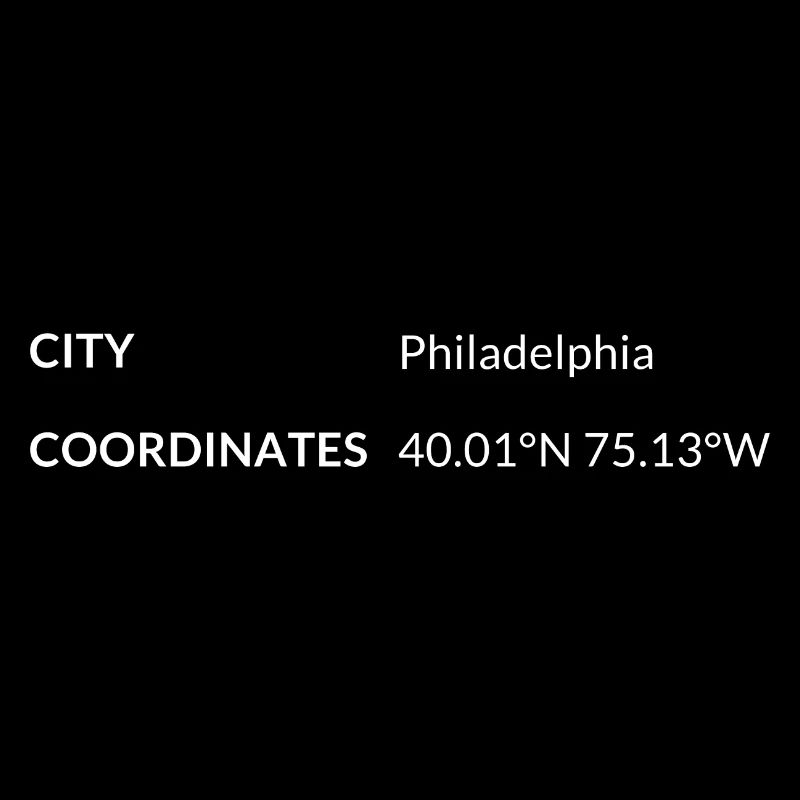 les coordonnées de Philadelphie, Pennsylvanie, États-Unis