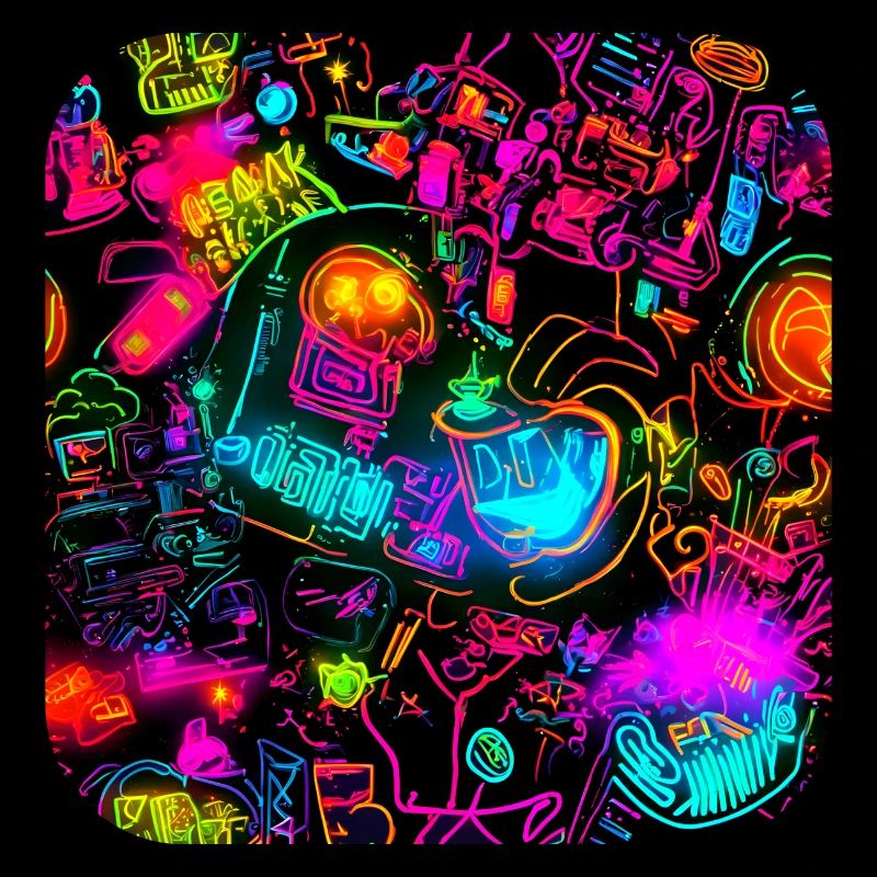 Neon Bright Colorful Creative Style Party