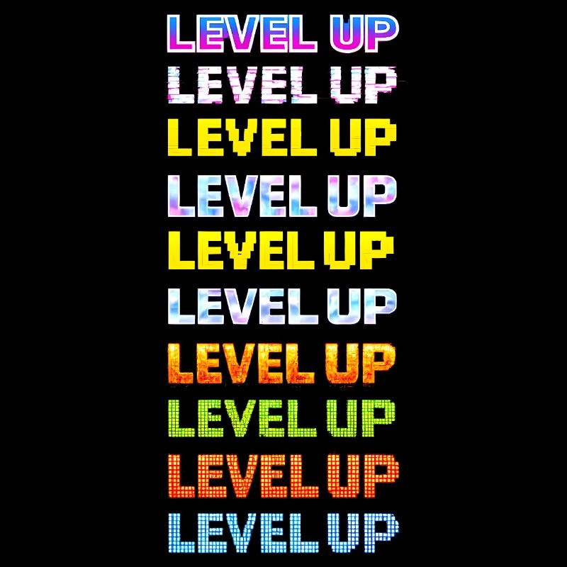 Typographie néon Level Up