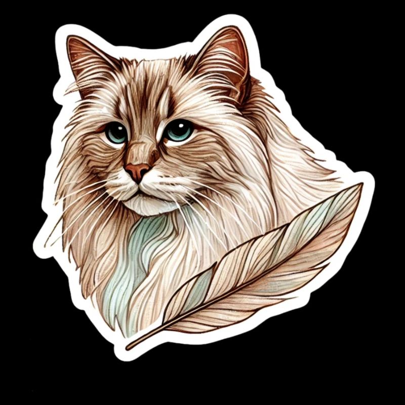 Chat élégant - Compagnon plume