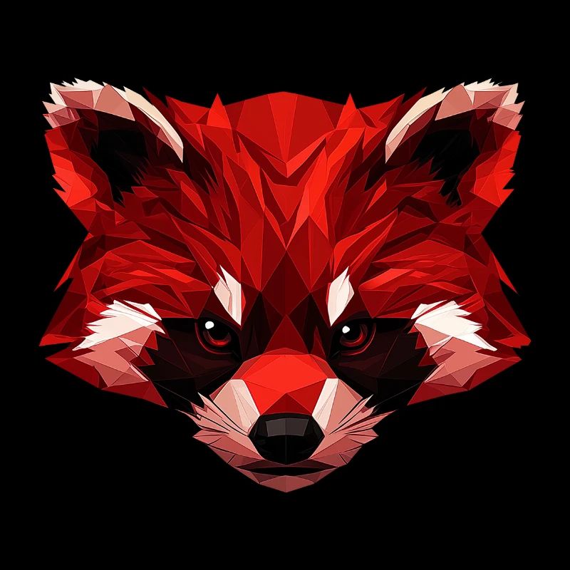 Roter Panda Low Poly Art Design