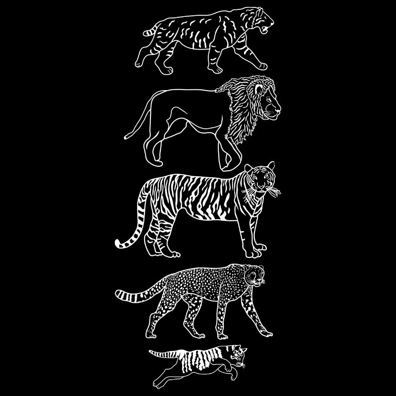 Evolution Cat Tiger Cheetah Lion Vertical White