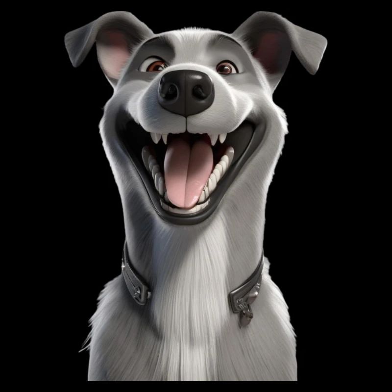 Mascotte du lévrier souriant