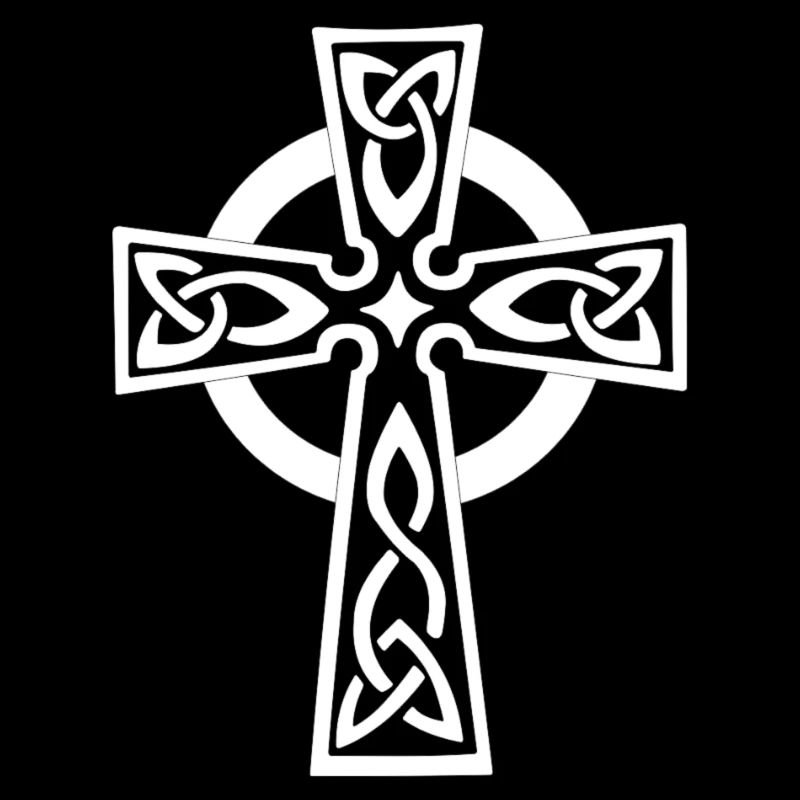 Weißes keltisches oder keltisches Kreuz