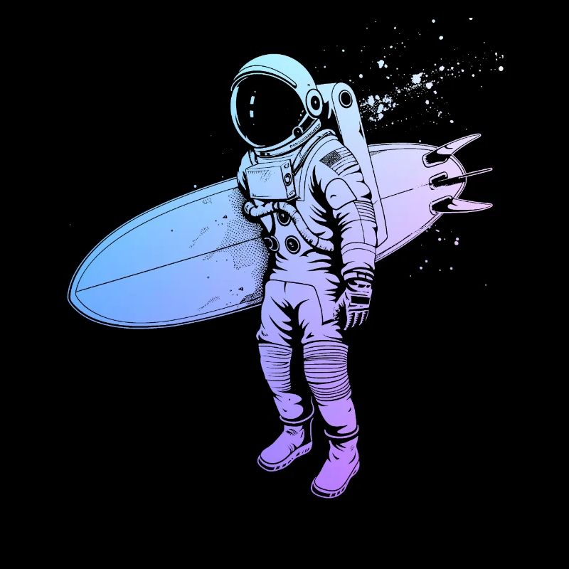 Cadeau de surfeur d’astronaute vintage